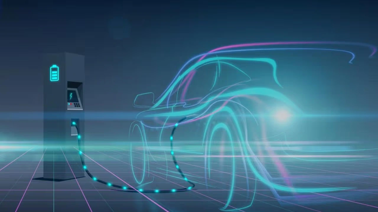 Holographic EV technology visualization